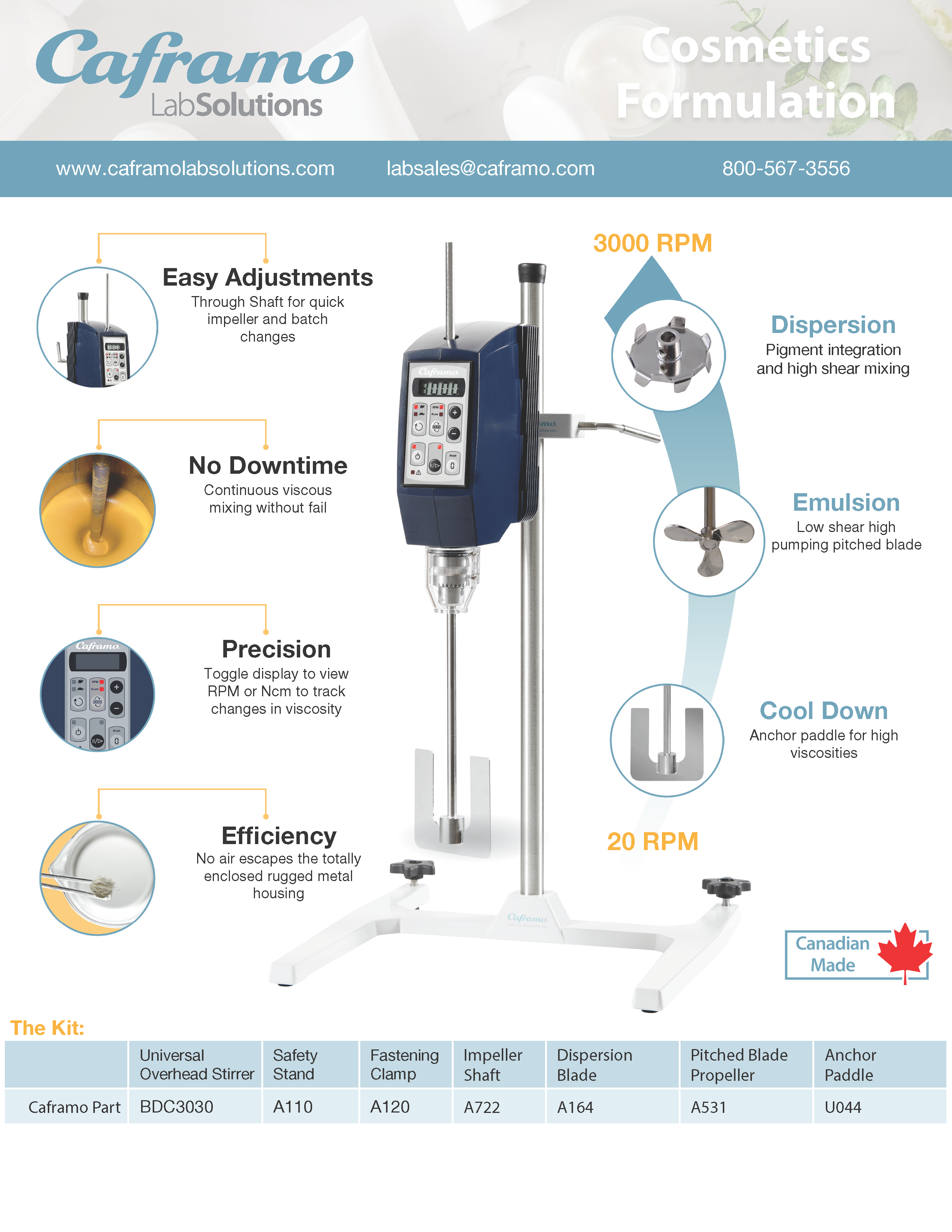 Caframo Lab Solutions Cosmetics Industry Kit