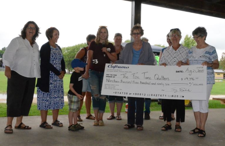 Cheque to Tea Time Quilters