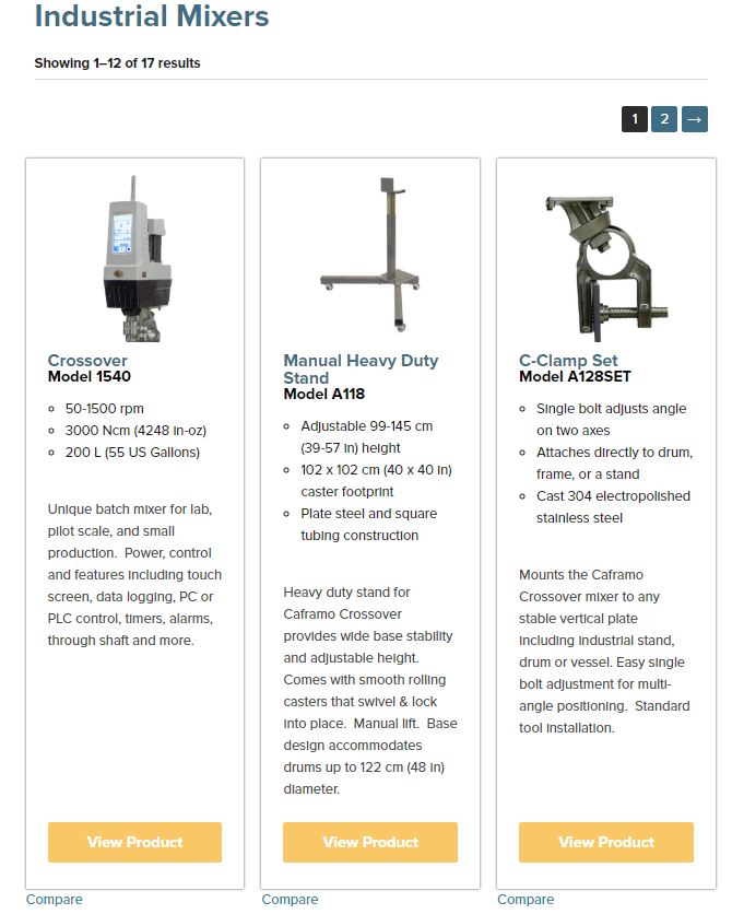Go to Industrial Mixers and Accessories Industrial Mixer Category
